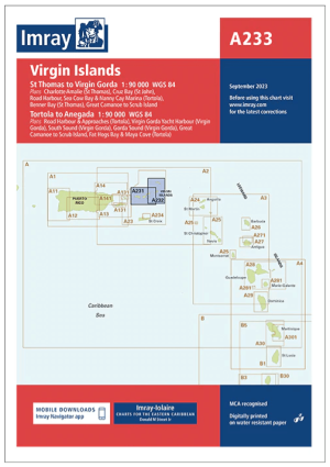 Passage kaart A233 Virgin Islands / Maagdeneilanden - Imray (F&B)