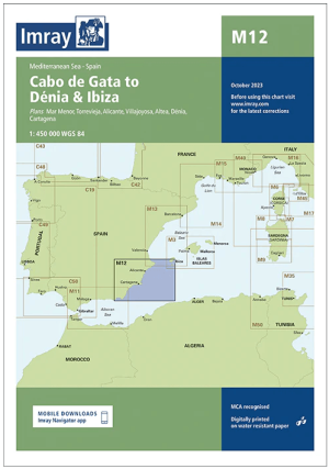 Passage kaart M12 Cabo de Gata naar Dénia en Ibiza Costa Blanca