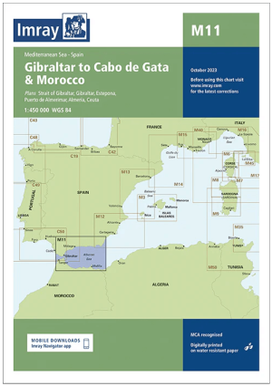 Passage kaart M011 Gibraltar naar Cabo de Gata en Marokko - Imray