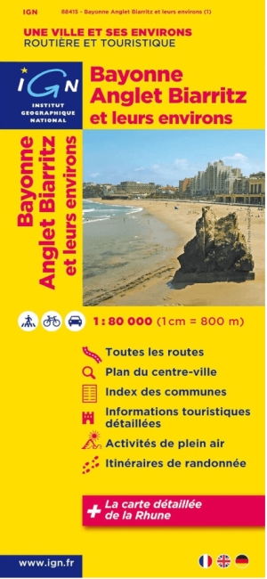 Stadskaart & Plattegrond 88415 Bayonne, Anglet & Biarritz & omg