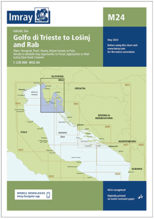 Passage kaart M024 Golfo di Trieste naar Lošinj en Rab - Imray