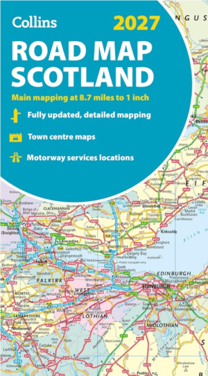 Landkaart Wegenkaart Scotland road map 2027 - Harper Collins