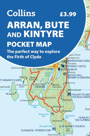 Landkaart Wegenkaart Pocket map Arran, Bute & Kintyre - Harper
