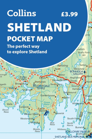 Landkaart Wegenkaart pocket map Shetland Islands - Harper Collins