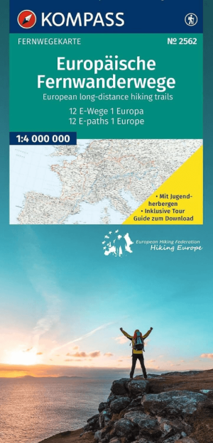 Wandelkaart Europa langeafstandswandelwegen - Kompass