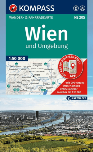 Wandelkaart 205 Wien & Umgebung 2-Set - Kompass