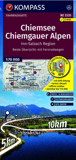 Fietskaart F3335 Chiemsee & Chiemgauer Alpen - Kompass