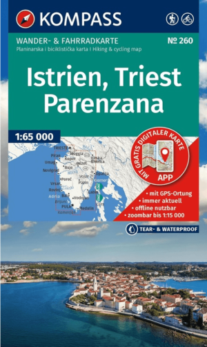 Wandelkaart 260 Istrien, Triest & Parenzana - Kompass