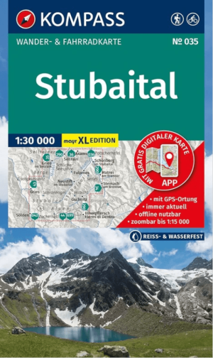 Wandelkaart 035 Stubaital Tirol Oostenrijk - Kompass