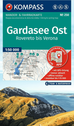 Wandelkaart 250 Gardasee Ost - Rovereto bis Verona - Kompass
