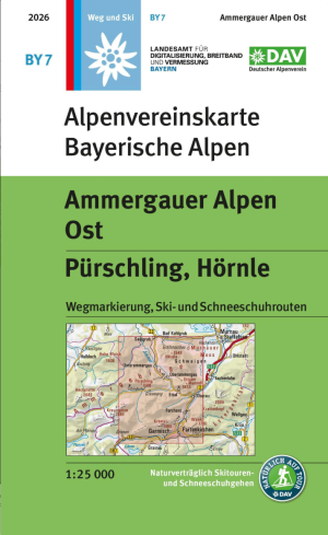 Wandelkaart BY07 Ammergauer Alpen Ost weg+ski, Pürschling - DAV