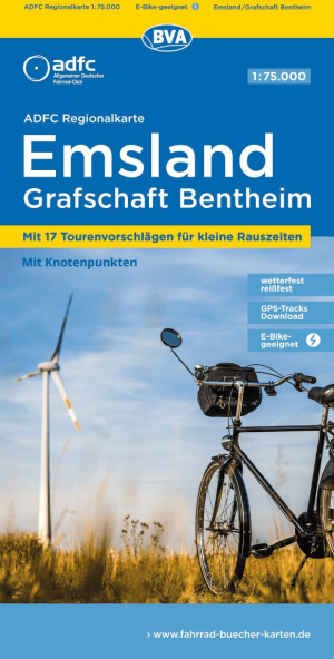 Fietskaart ADFC Regionalkarte Emsland & Grafschaft Bentheim - BVA-Bikemedia