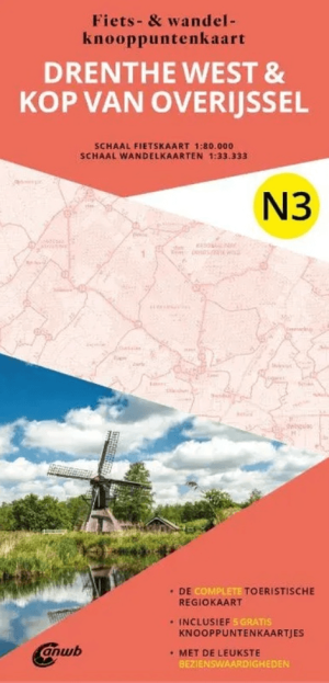 Wandelkaart N3 Drenthe west & Kop van Overijssel - Anwb Media