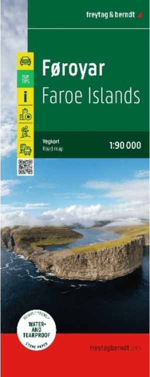 Landkaart Wegenkaart Faeröer / Føroyar eilanden Denemarken - F&B