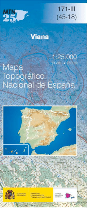 Wandelkaart 00171.3 Viana, Navarra, Navarra, Spanje