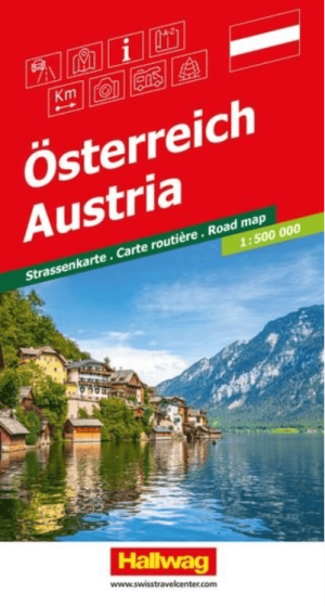 Landkaart Wegenkaart Road Map Oostenrijk - Hallwag