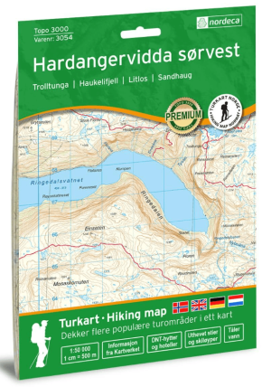 Wandelkaart 3054 Hardangervidda NP Sorvest - Nordeca AS