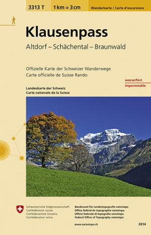 Wandelkaart 3313 T Klausenpass- Uri - Swisstopo