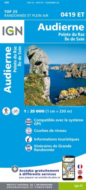 Wandelkaart 0419 ET Audierne- Pointe du Raz & Ile de Sein - IGN