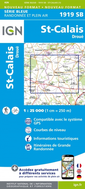 Wandelkaart 1919 SB St-Calais & Droué - IGN