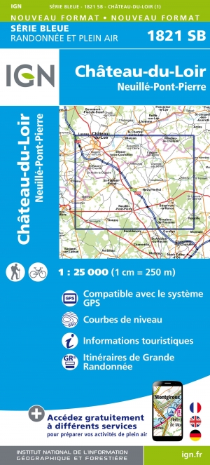 Wandelkaart 1821 SB Château-du-Loir & Neuillé-Pont-Pierre- IGN
