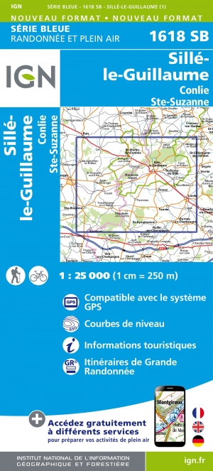 Wandelkaart 1618 SB Sillé-le-Guillaume & Conlie Ste-Suzanne