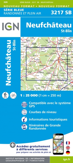Wandelkaart 3217 SB Neufchâteau & St-Blain - IGN