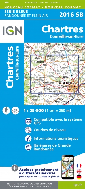 Wandelkaart 2016 SB Chartres & Courville-sur Eure - IGN