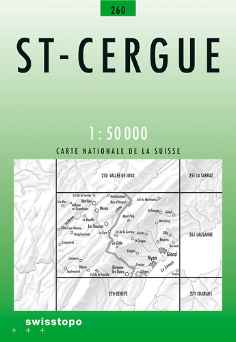 Wandelkaart 260 St-Cergue Vaud Zwitserland - Swisstopo
