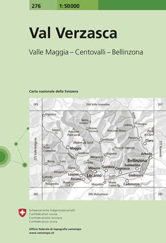 Wandelkaart 276 Val Verzasca Ticino - Swisstopo