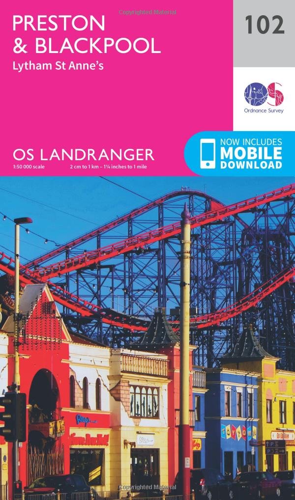 Wandelkaart 102 Preston & Blackpool- Lancashire - OSI