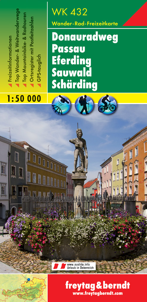 Wandelkaart Donauradweg - Passau - Eferding & Sauwald - F&B