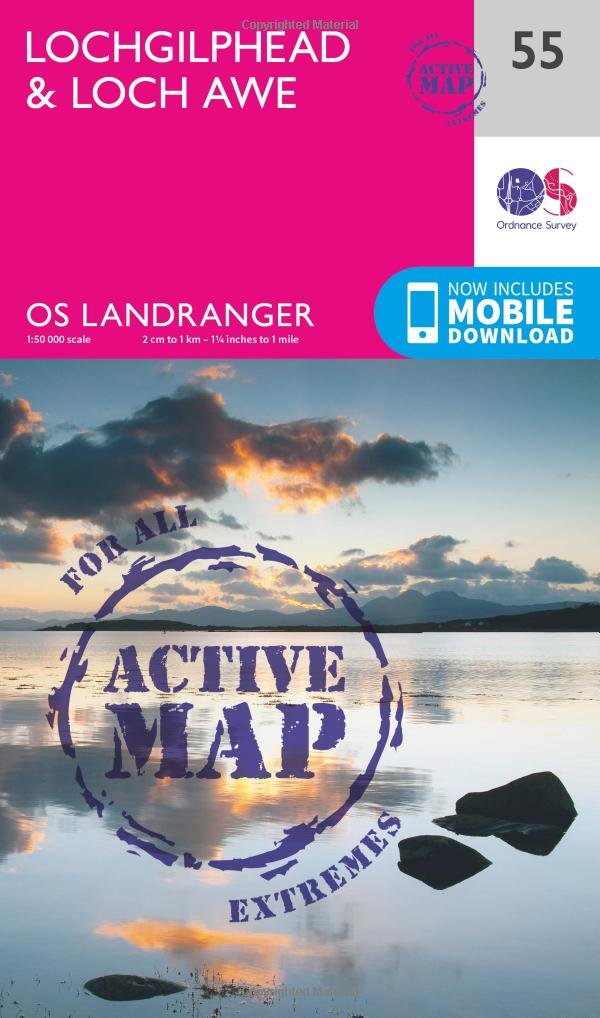 Wandelkaart 55 Lochgilphead & Loch Awe - OSI