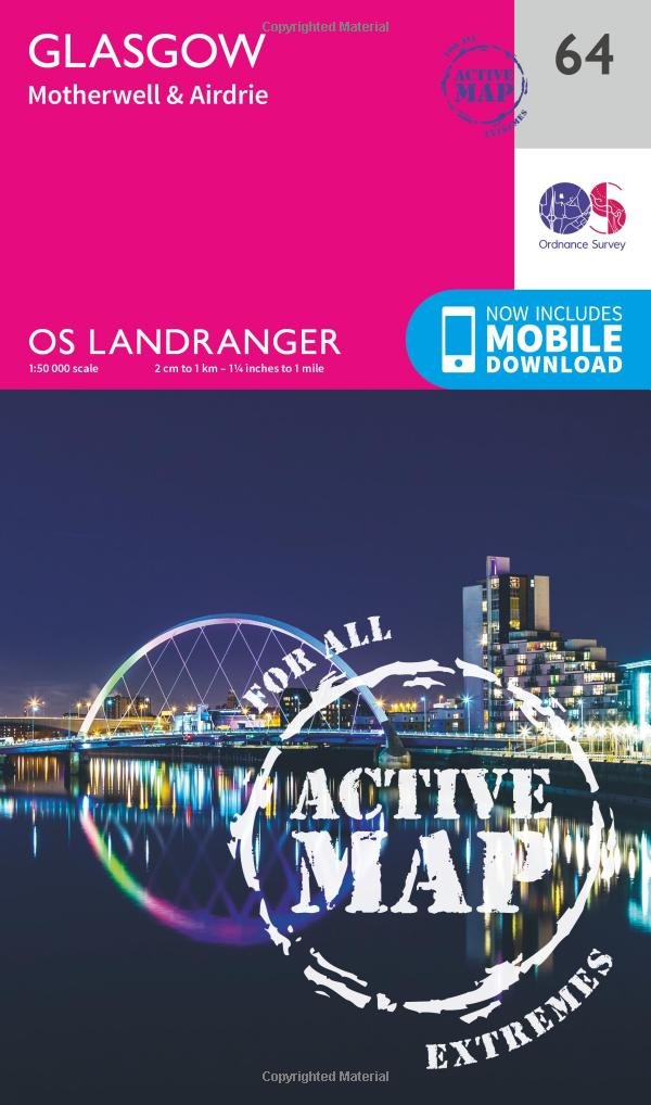 Wandelkaart 64 Glasgow City Schotland- OSI