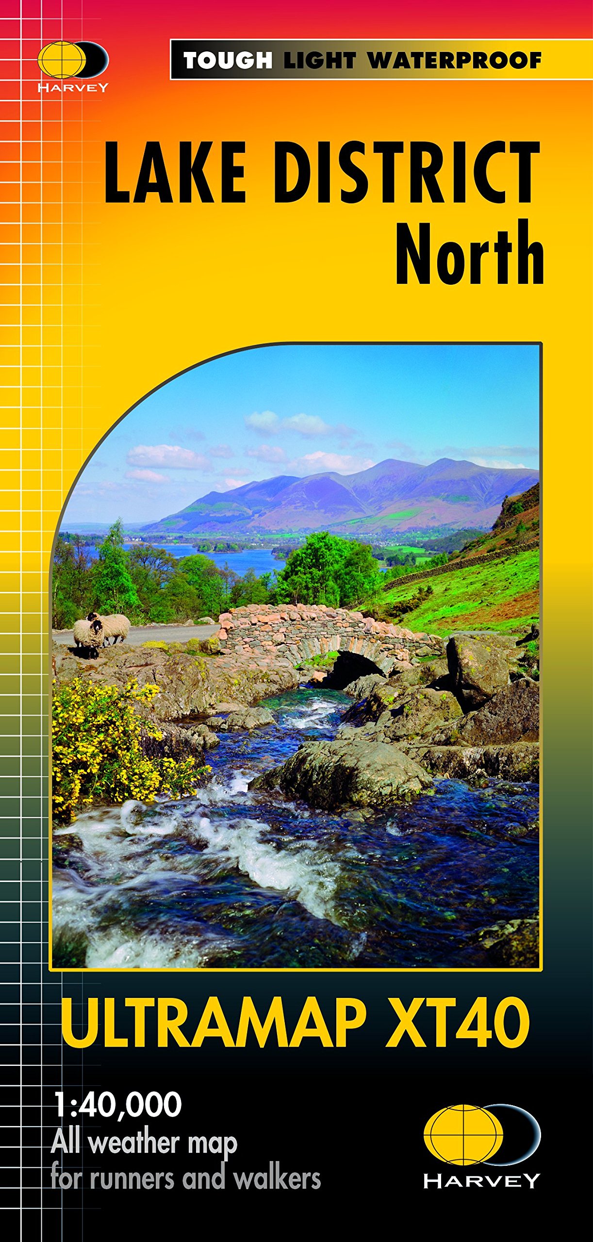 Wandelkaart XT40 - Lake District Noord Cumbria - Harvey Ultramaps