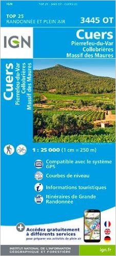 Wandelkaart 3445 OT Cuers- Pierrefeu-du-Var & Collobrières