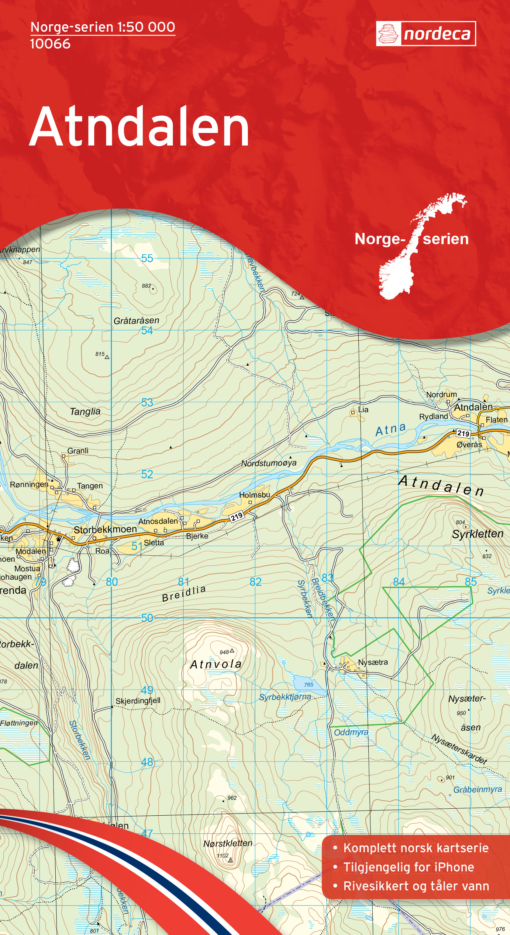 Wandelkaart 10066 - Atndalen-Västra Götalands län - Nordeca