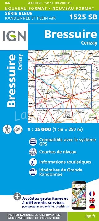Wandelkaart 1525 SB Bressuire & Cerizay - IGN