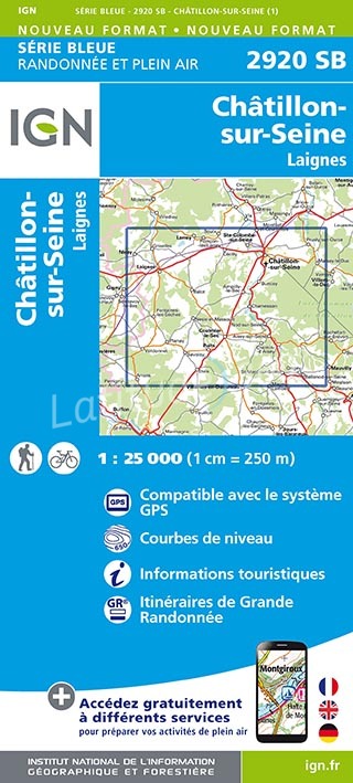 Wandelkaart 2920 SB Châtillon-sur-Seine & Laignes - IGN