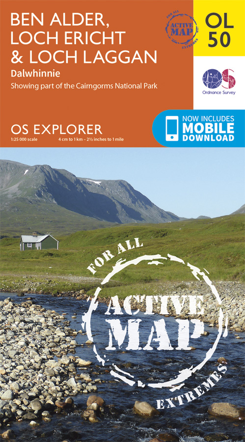 Wandelkaart OL50 Ben Alder- Loch Ericht & Loch Laggan - OSI