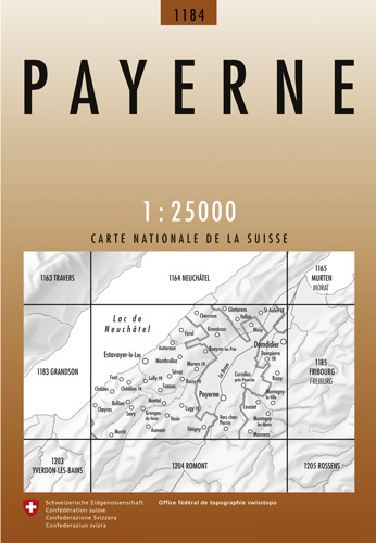 Wandelkaart 1184 - Payerne Berner Oberland - Swisstopo