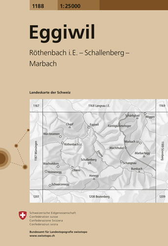 Wandelkaart 1188 - Eggiwil Bern Zwitserland - Swisstopo