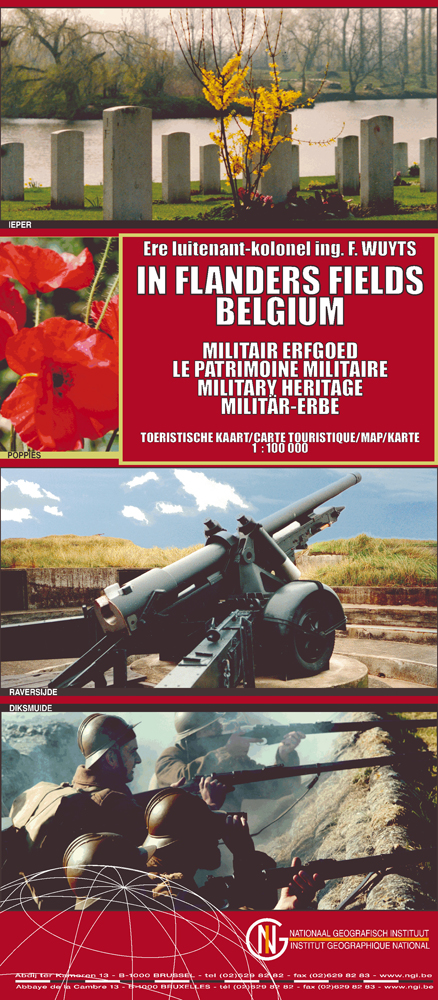 Historische kaart - Flanders fields Belgium militair erfgoed
