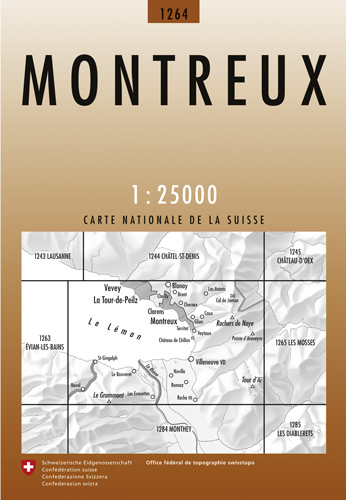 Wandelkaart 1264 Montreux Vaud Zwitserland - Swisstopo