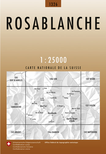 Wandelkaart 1326 Rosablanche Wallis - Swisstopo