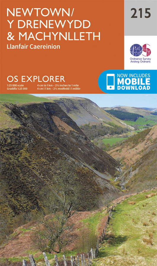 Wandelkaart 215 Newtown & Machynlleth- Powys Wales - OSI