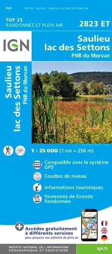 Wandelkaart 2823 ET - Saulieu - Lac des Settons - IGN
