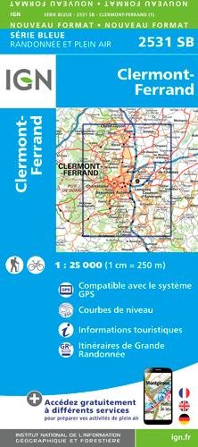 Wandelkaart 2531 SB Clermont-Ferrand - IGN