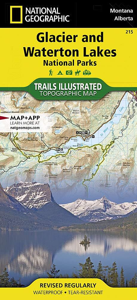 Wandelkaart 215 Glacier & Waterton Lakes NP - Montana - Nat Geo