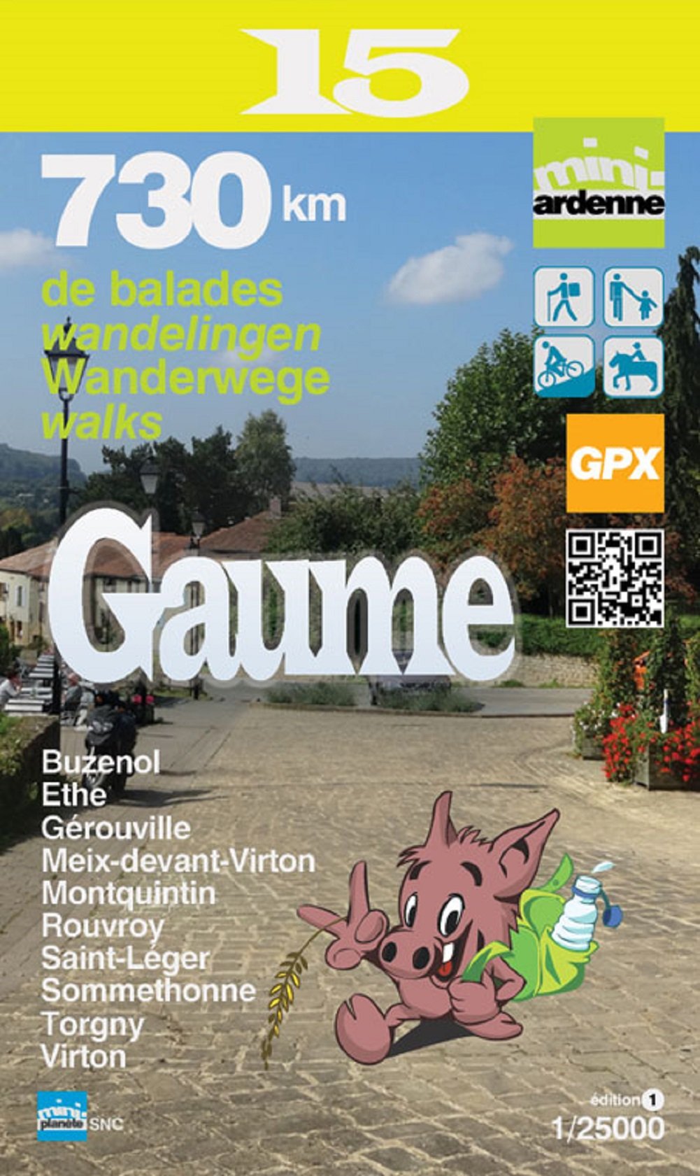 Wandelkaart 15 Gaume-Virton - Prov. Luxemburg - Mini-Ardenne